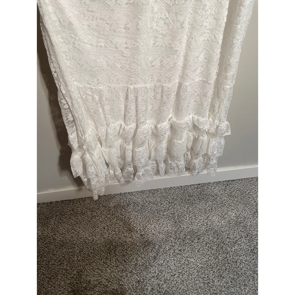 Ivy City Co Francie White Lace Midi Dress Romantic Cottagecore Bridal Boho XL - Picture 6 of 11